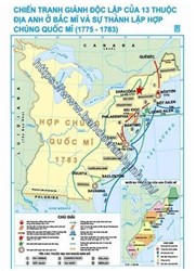Bản đồ Chiến tranh giành độc lập của 13 thuộc địa Anh ở Bắc Mĩ và sự thành lập Hợp chủng quốc Mĩ